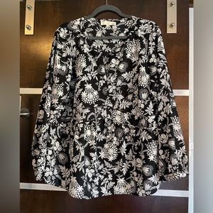 LOFT plus floral peplum blouse with split neck
